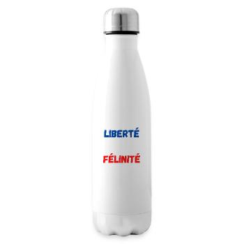 Liberté égalité félinité - Bouteille isotherme - blanc - Droite