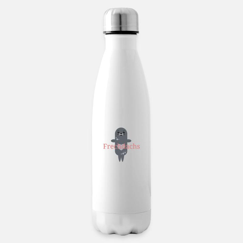 süße Babyrobbe Frechdachs - Isolierflasche - Weiß
