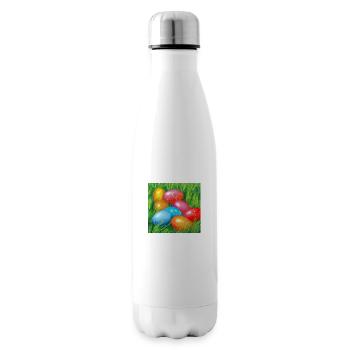 Oeufs de Pâques colorés - Bouteille isotherme - blanc - Droite