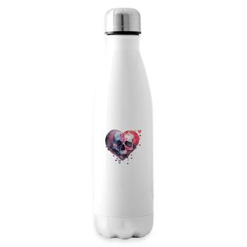 Skull Art Design Aquarelle - Bouteille isotherme - blanc - Droite