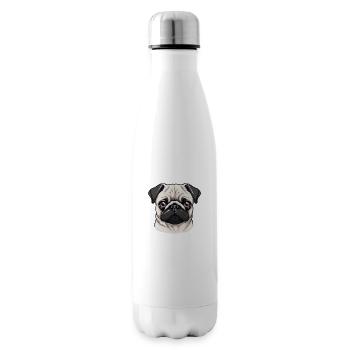 Mops - Isolierflasche - Weiß - Rechts