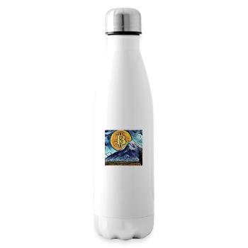 Bitcoin + Nature - Insulated Water Bottle - white - Right