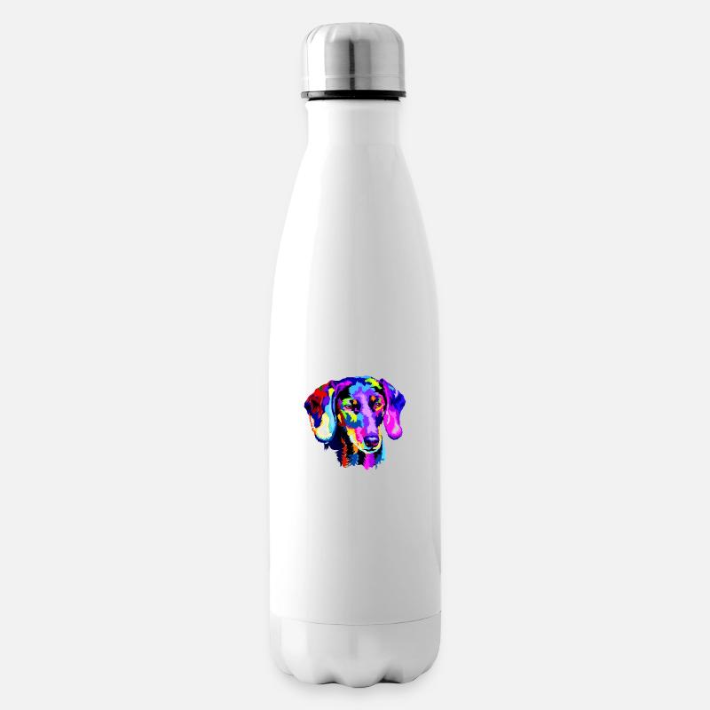 Teckel stylisé - Bouteille isotherme - blanc