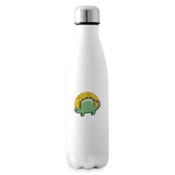 Stegosaurus Dinosaurier Dino Urzeit Cartoon - Isolierflasche - Weiß - Rechts