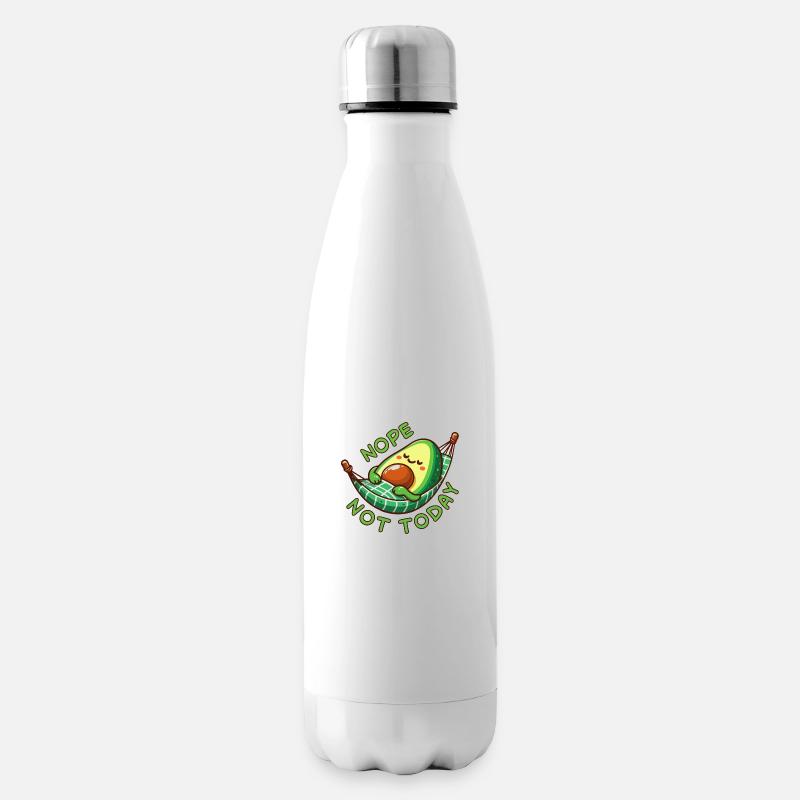 Nope Not Today Avocado Faulenzer Geschenk - Isolierflasche - Weiß