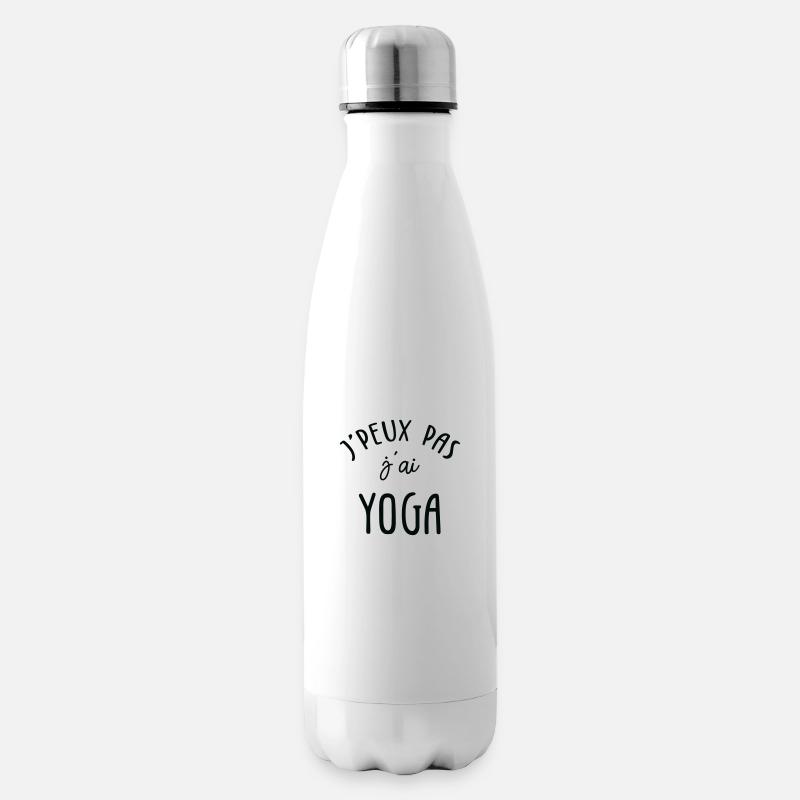 J'peux pas J'ai Yoga - Bouteille isotherme - blanc