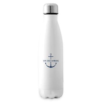 WIR SIND HAMBURG, marine - Isolierflasche - Weiß - Rechts
