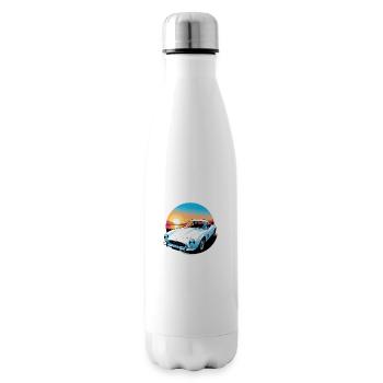 Oldtimer Sonnenuntergang - Isolierflasche - Weiß - Rechts
