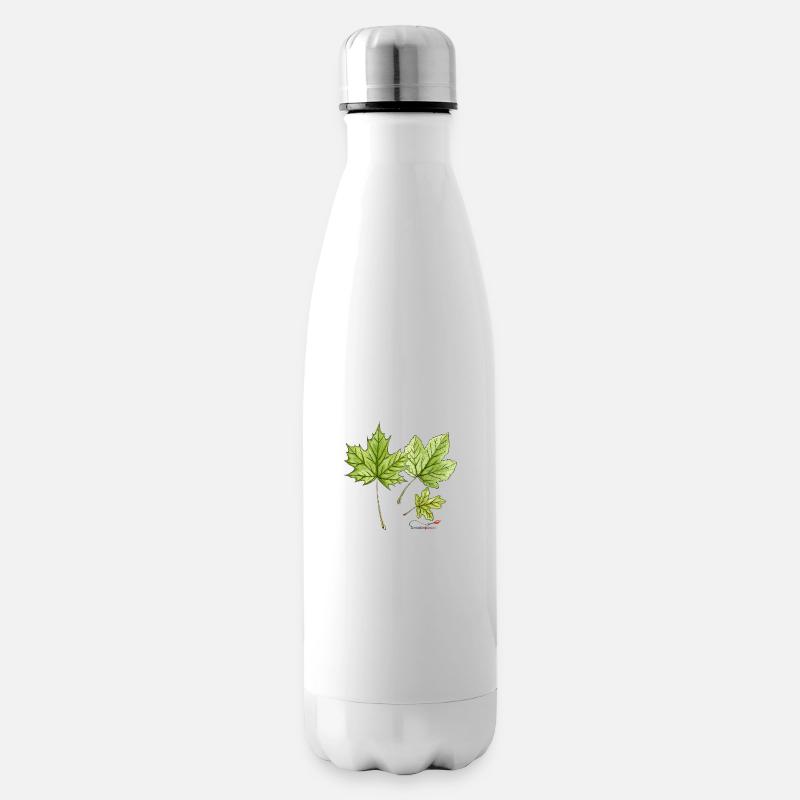 Ahornblätter - Isolierflasche - Weiß