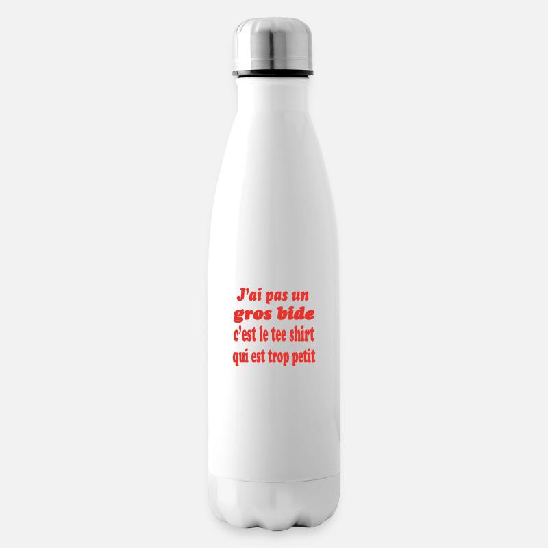 T-Shirt mit großem Bauch zu klein - Isolierflasche - Weiß
