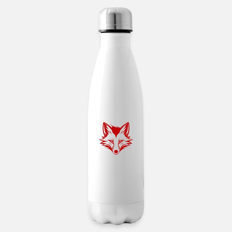 Fuchs Kopf - Isolierflasche - Weiß