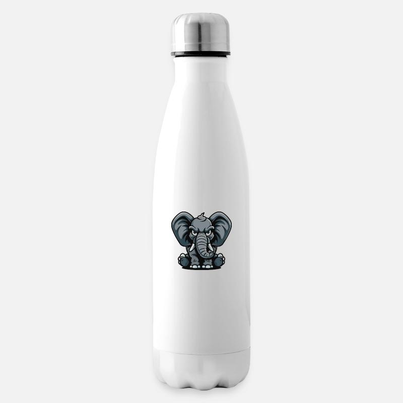 Elefant Comic - Isolierflasche - Weiß