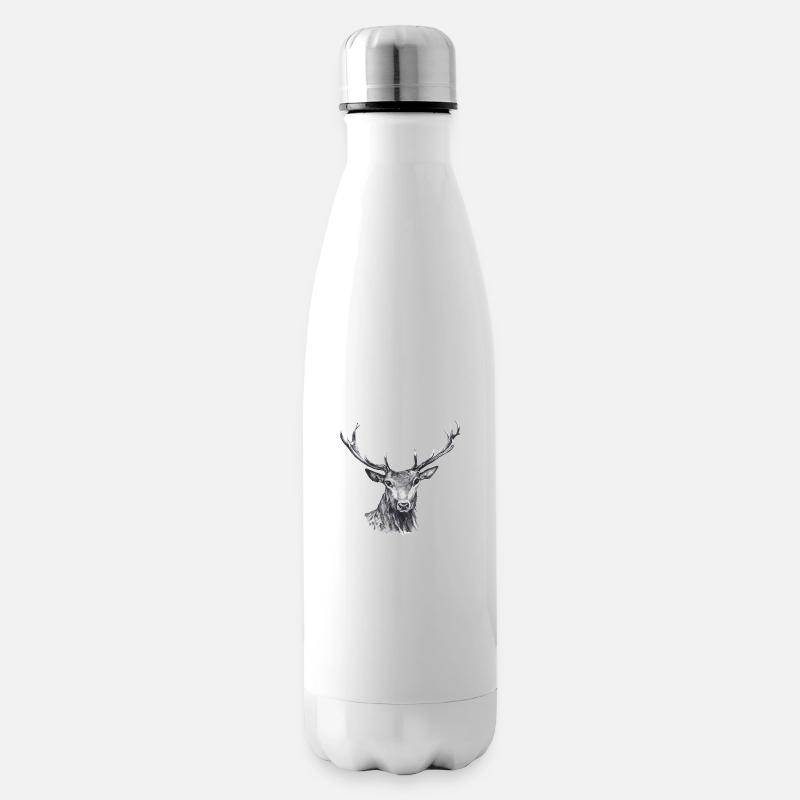 Cerf - Bouteille isotherme - blanc