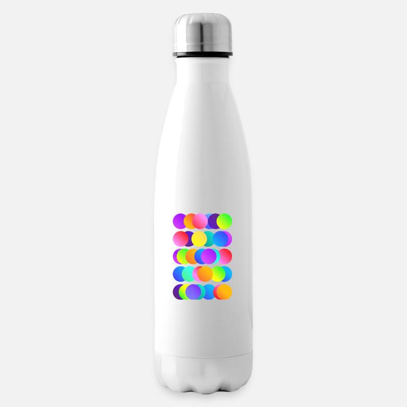 Brightly coloured circles - Insulated Water Bottle - white