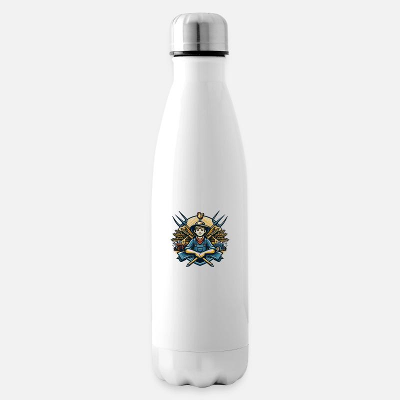 Junge vom Dorf Logo - Isolierflasche - Weiß