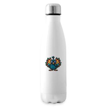 Peacock Bird Comic Cool - Insulated Water Bottle - white - Right