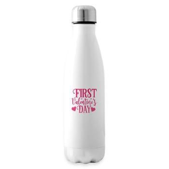 xoxo love you amore Flowers Women Valentine day 14 - Insulated Water Bottle - white - Right