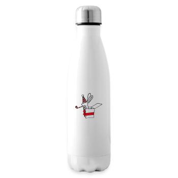 Lapin Anniversaire Années Vieux Cadeau Serviette Chapeau de fête - Bouteille isotherme - blanc - Droite
