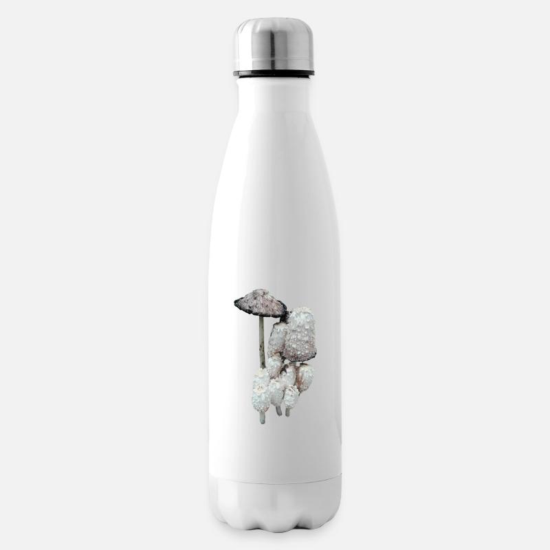 Champignons de la forêt hirsute - Bouteille isotherme - blanc
