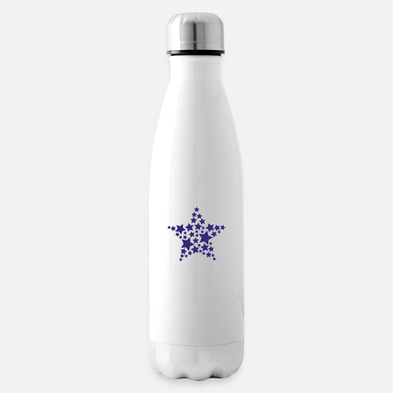 Sterne - Isolierflasche - Weiß