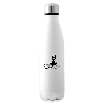 chat roule ? - Bouteille isotherme - blanc - Droite