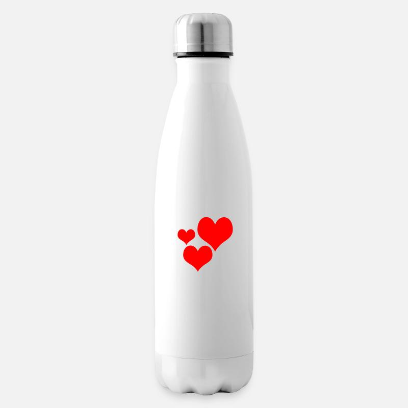 3 Hearts - Insulated Water Bottle - white