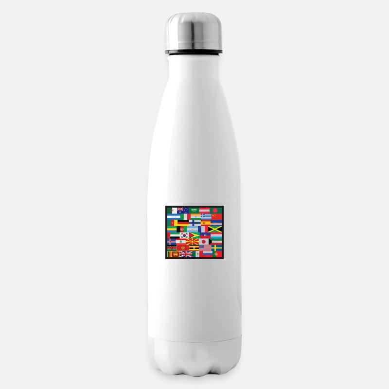 Flaggen der Welt - Isolierflasche - Weiß
