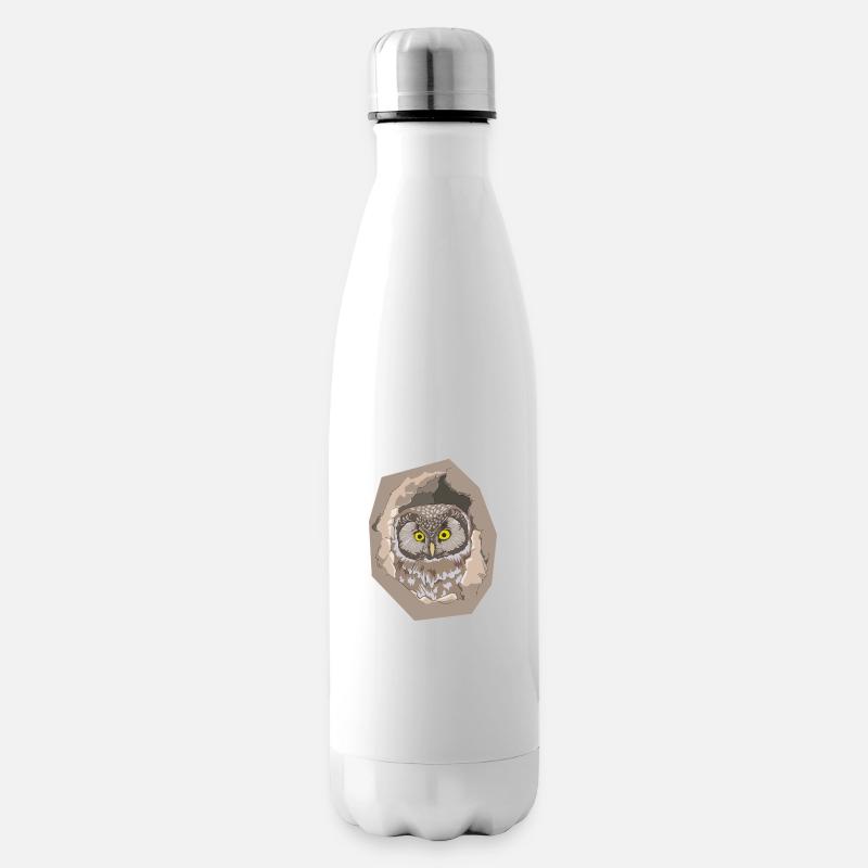 Eule - Isolierflasche - Weiß