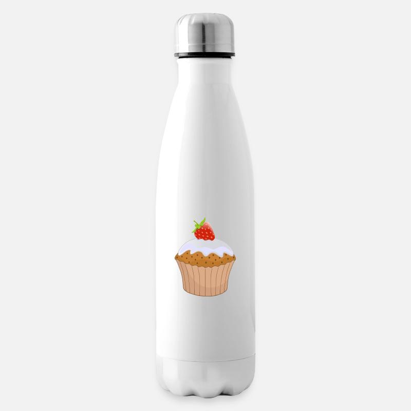 cupcake muffin cake kuchen backen bakery68 - Isolierflasche - Weiß