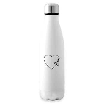 Jesus Love Love Heart Symbol - Insulated Water Bottle - white - Right