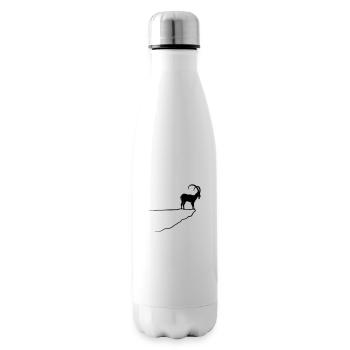 bouquetin capricorne chèvre mouton les Alpes roc - Bouteille isotherme - blanc - Droite