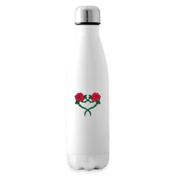 Rose Flower Heart 2 3c - Insulated Water Bottle - white - Right
