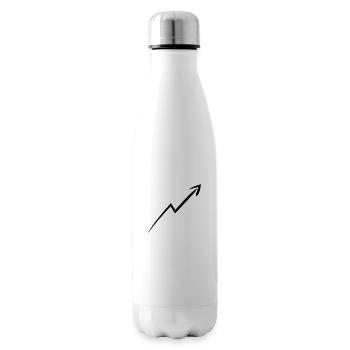 arrow dash line to top earnings ascending - Insulated Water Bottle - white - Right