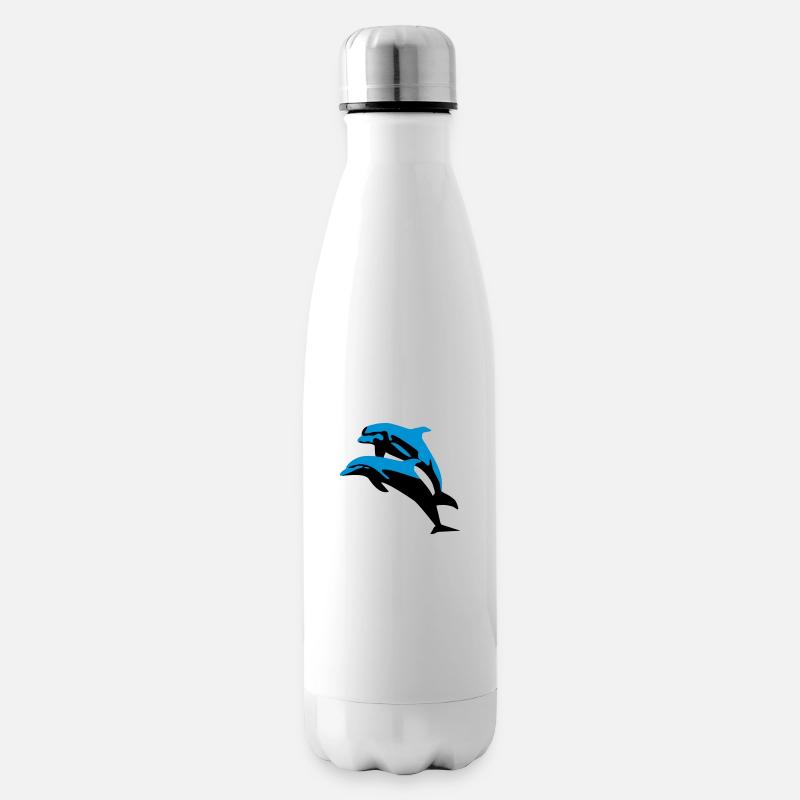 Delfin, Delfine - Dolphin - Isolierflasche - Weiß