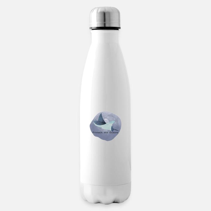 Protect the Oceans | Schützt die Ozeane | Rochen - Isolierflasche - Weiß