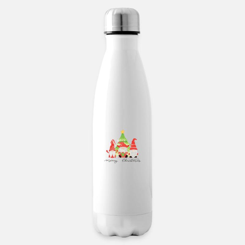 Gnome Joyeux Noël Arbre de Noël de Gnome - Bouteille isotherme - blanc