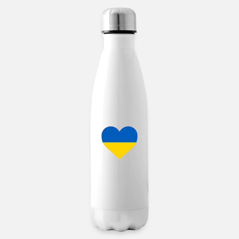Ukraine Herz - Isolierflasche - Weiß