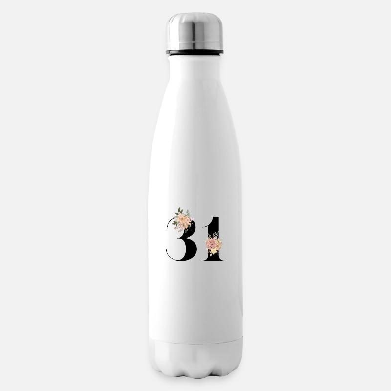 31e anniversaire fleuris (Cadeau de 31 ans) - Bouteille isotherme - blanc