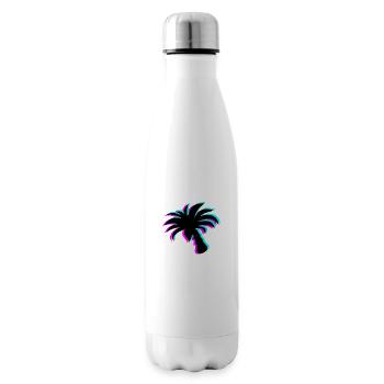 Neon Paradise: Silhouette de palmier UV Glow - Bouteille isotherme - blanc - Droite