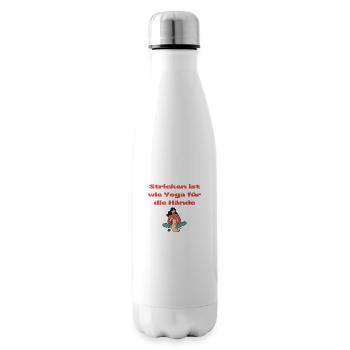 Stricken ist wie Yoga für die Hände - Isolierflasche - Weiß - Rechts