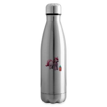 Pink Pony - Cartoon Character - Insulated Water Bottle - silver - Right