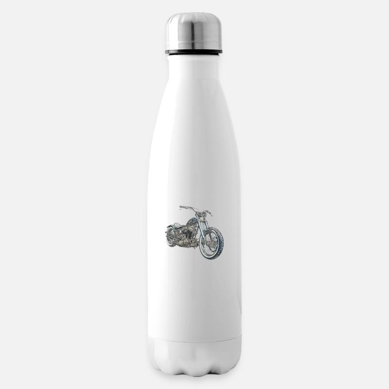 Zaz Motorrad Chopper - Isolierflasche - Weiß