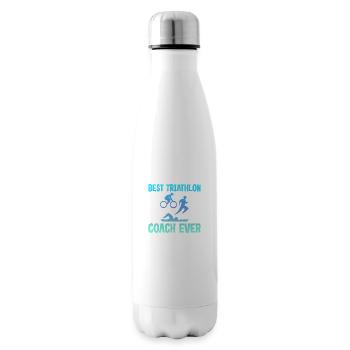 Best Triathlon Coach Ever 4 - Isolierflasche - Weiß - Rechts