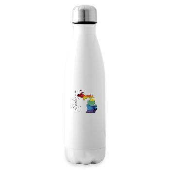 Michigan (United States) | Real Flag | LGBTQIA+ Script - Insulated Water Bottle - white - Right