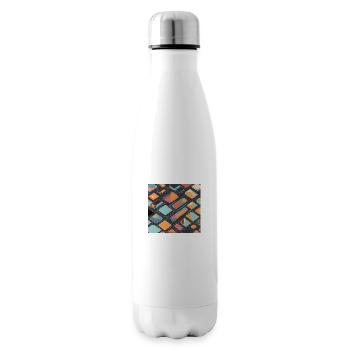 Metallic chrome coloured desigm - Insulated Water Bottle - white - Right