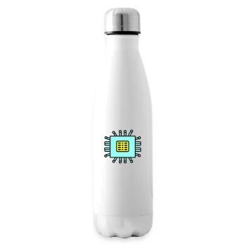 Digital Computer Chip Icon - Insulated Water Bottle - white - Right