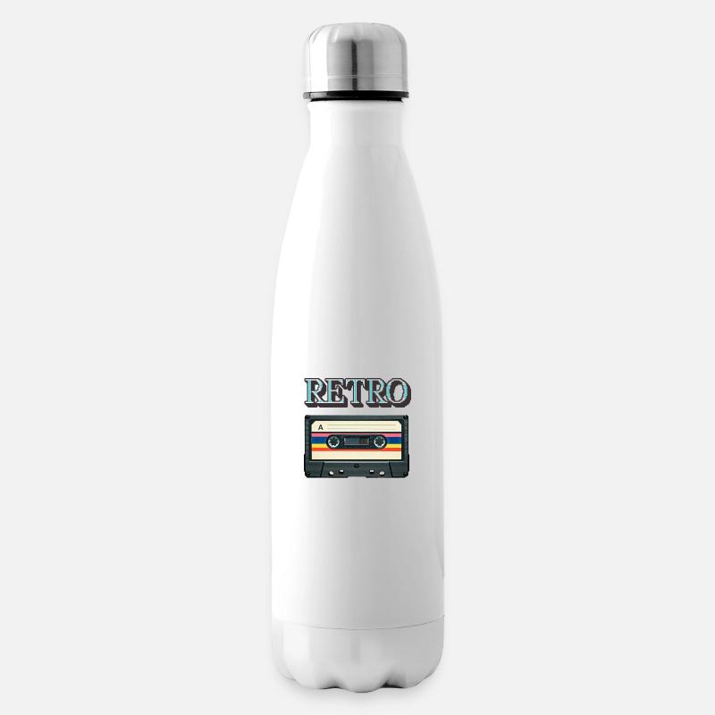Cassette rétro - Bouteille isotherme - blanc