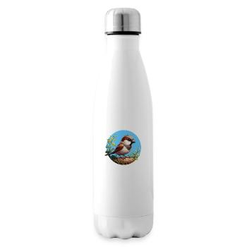 Spatz auf einem Ast - Isolierflasche - Weiß - Rechts