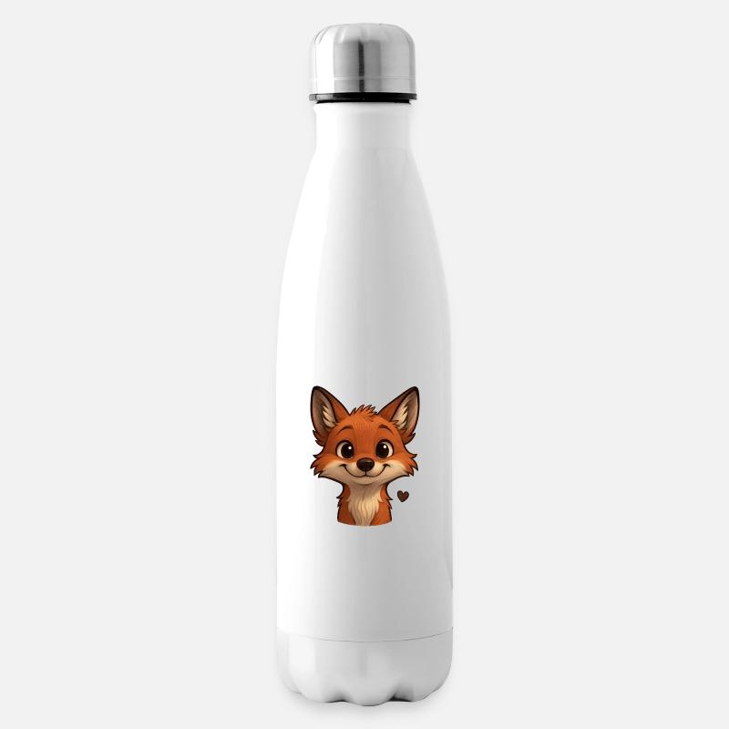Happy Fox – clever & charmant - Isolierflasche - Weiß