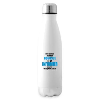 c'est compliqué d'être un bogosse et infirmier - Bouteille isotherme - blanc - Droite